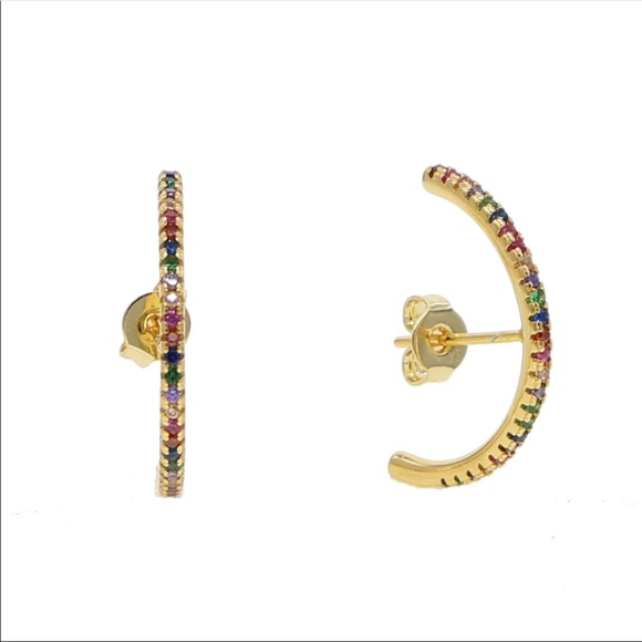 • Lorelai • Crystal Bar Cuff Earrings - Picture 4 of 4